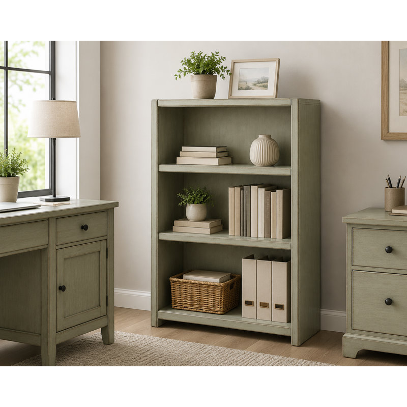 McKaylah Bookcase, European Light Blue, (2 Shelf) 48” H x 32” W x 13” D