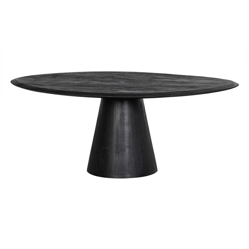 Solid Wood Pedestal Coffee Table, 47cm H x 120cm L x 80cm W, Black