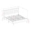 Ensemble de lit plateforme 2 pièces pour lit king size comprenant un lit de style milieu du siècle et une table de chevet bleu marine - Construction fiable et durable - Lit en lin bleu denim-1396991127-1464329103