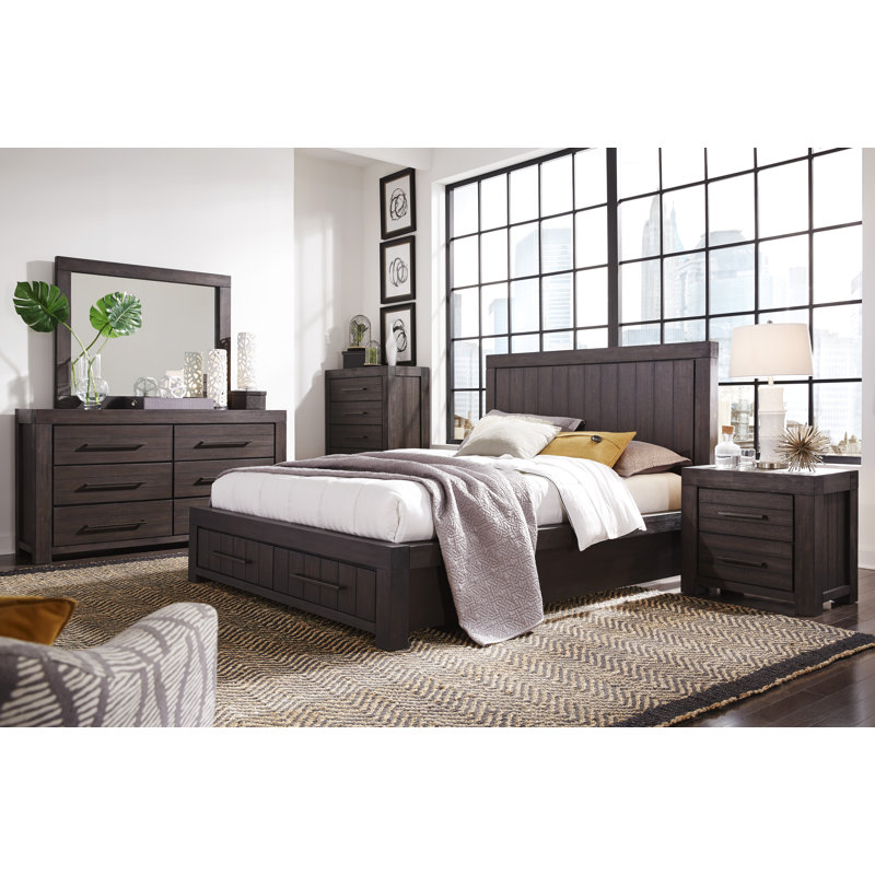 Saephan Solid Wood Platform Storage Bed, Full/Double