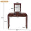 Coiffeuse classique en bois avec miroir rabattable, coiffeuse 3 en 1 avec 2 tiroirs, espresso | Idée de cadeau-332252060