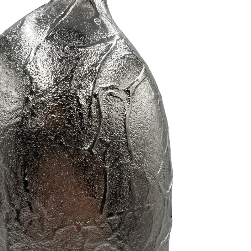 Khamiyah Handmade Aluminum Table Vase, Silver