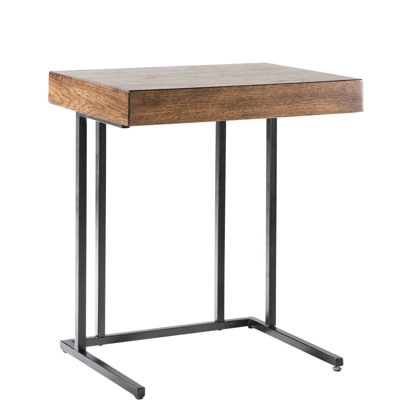 Table à tirer avec un look élégant - bois massif, éléments en métal et base de poste de travail en bois pour un travail productif
