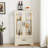 Cherry Wood Glass Cabinet With Adjustable Shelves, 2 Doors & Drawer For Elegant Display And Storage-361745919