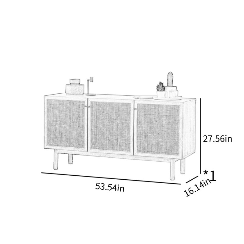 Buffet Simple Rattan, Burlywood
