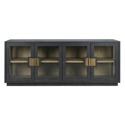Larson 90" Glass Reclaimed Pine Wood Sideboard