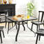 Square Tempered Glass Patio Dining Table with Umbrella Hole