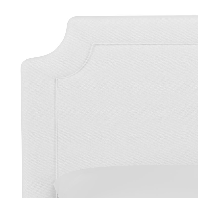 Pocola Upholstered Headboard, Queen, White Performance Twill
