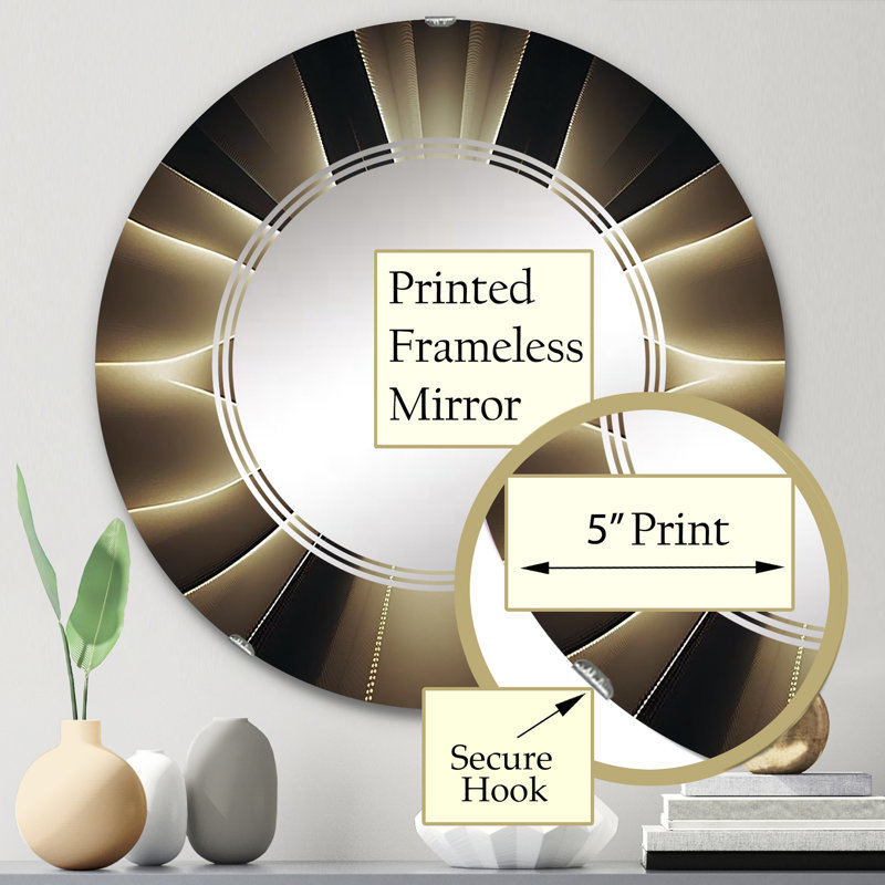 Bosenjack - Miroir mural moderne rond, 24 po x 24 po