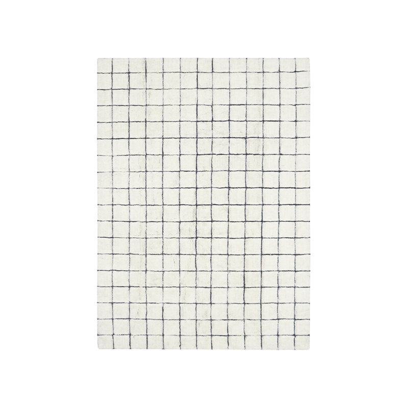 Mosaic Wool Geometric Area Rug in Beige, Rectangle 5'7" x 7'10"