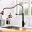 Robinet de cuisine automatique mains - sans contact avec extractible, noir et or, style contemporain, remplissage en céramique, douchette intelligente en laiton, pour la cuisine et contemporain-427075268