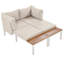 Outdoor Patio Furniture Set With 2 Loveseats, Side Tables & Acacia Wood Tabletop-1831351672