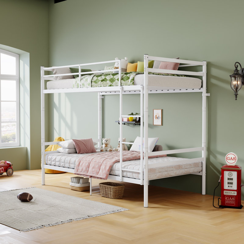 Lit superposé simple en métal blanc - L 77,72 po x l 41,18 po x H 63,11 po