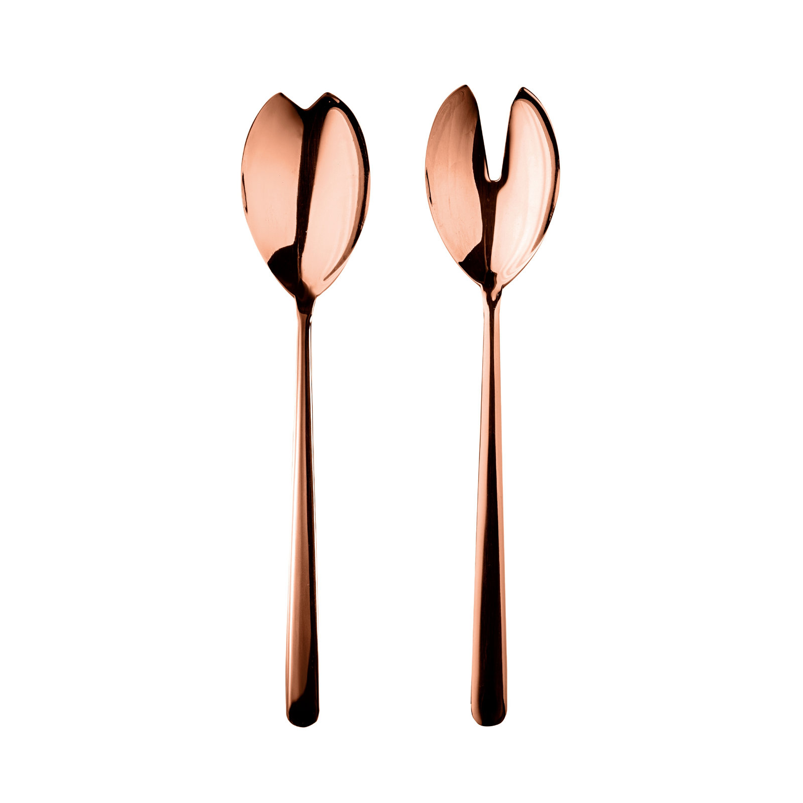 Salad Servers (Fork and Spoon) Linea, Bronze