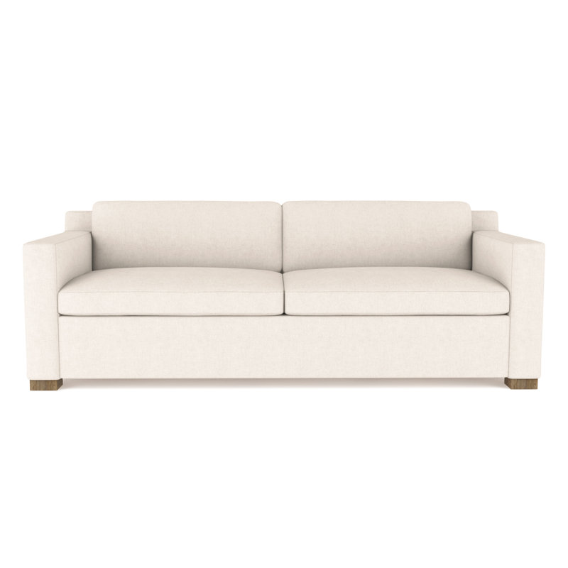Causeuse Mercer, H 33,5 po x l 72 po x P 39 po, Velours moelleux albâtre, Patiné