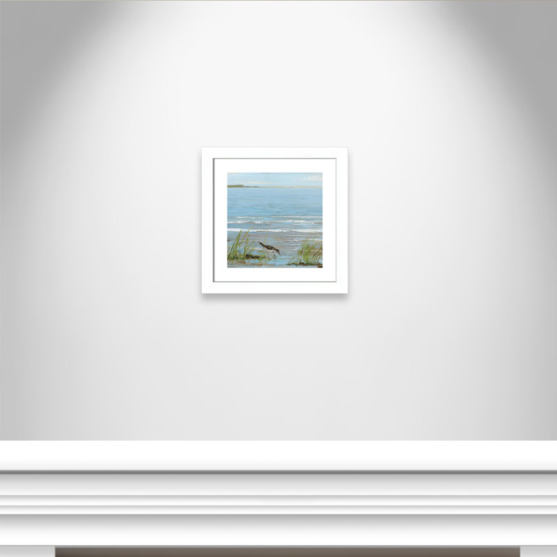 Après-midi sur la côte II - peinture encadrée, Papier encadré blanc, H 18,5 po x l 18,5 po x P 1,25 po