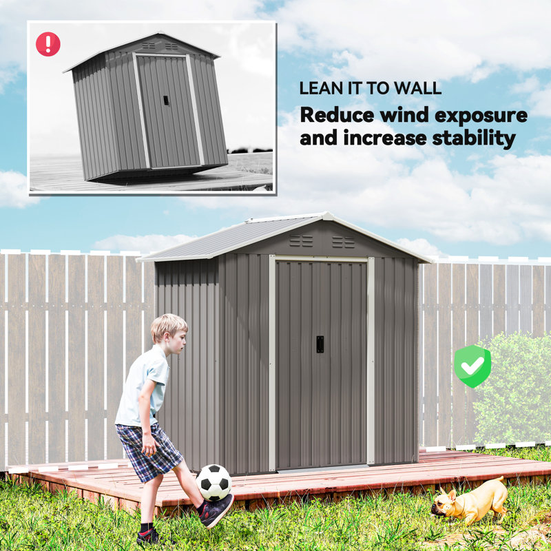 Garden Storage Shed, Dark Grey