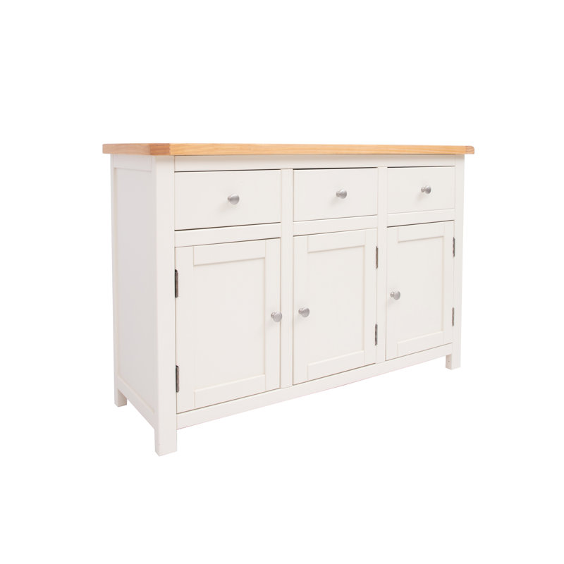 Mellor 120cm Sideboard, Off White/Satin Chrome