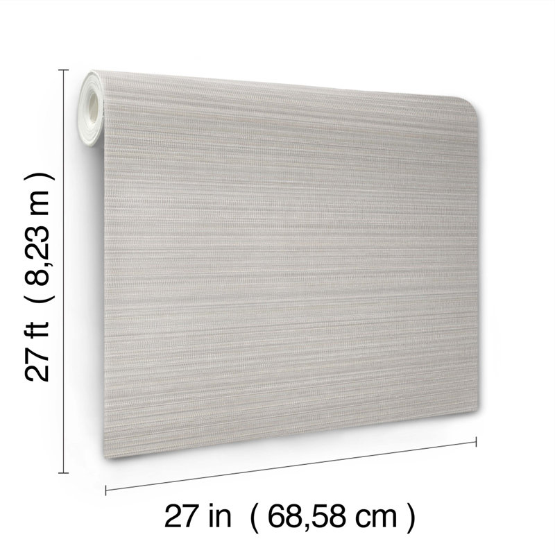 Striped Vinyl Wallpaper Roll, Driftwood