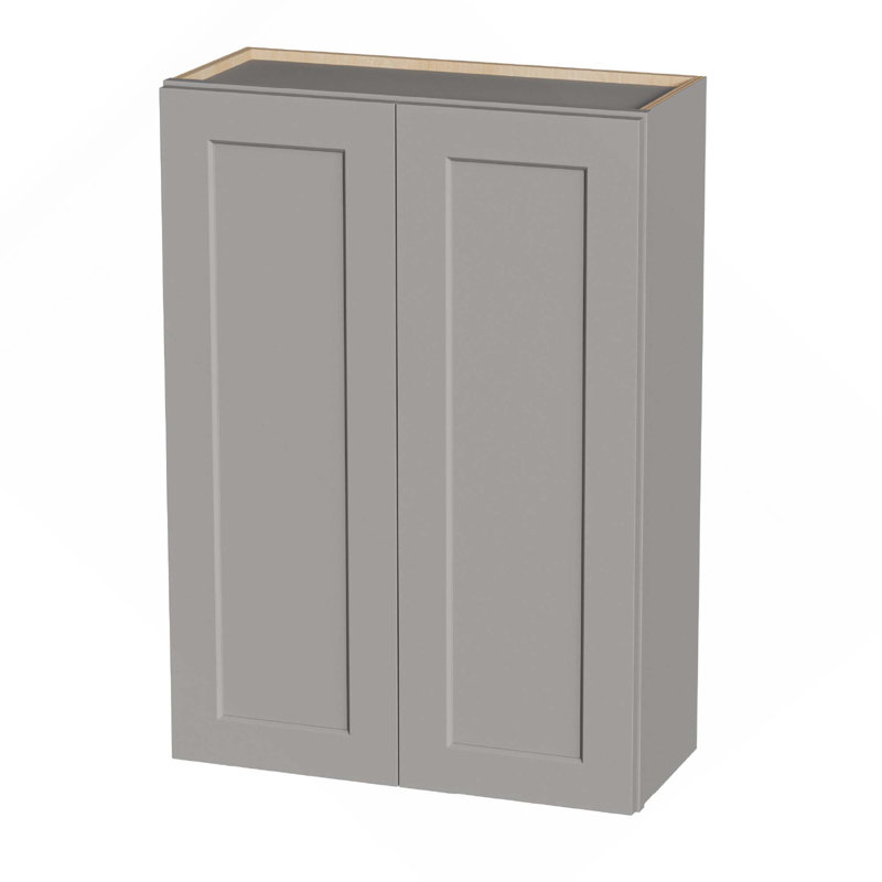 36-Inch Dark Gray Shaker Wall Cabinet With Adjustable Shelves For Kitchen, Bathroom, Laundry, Dark Gray