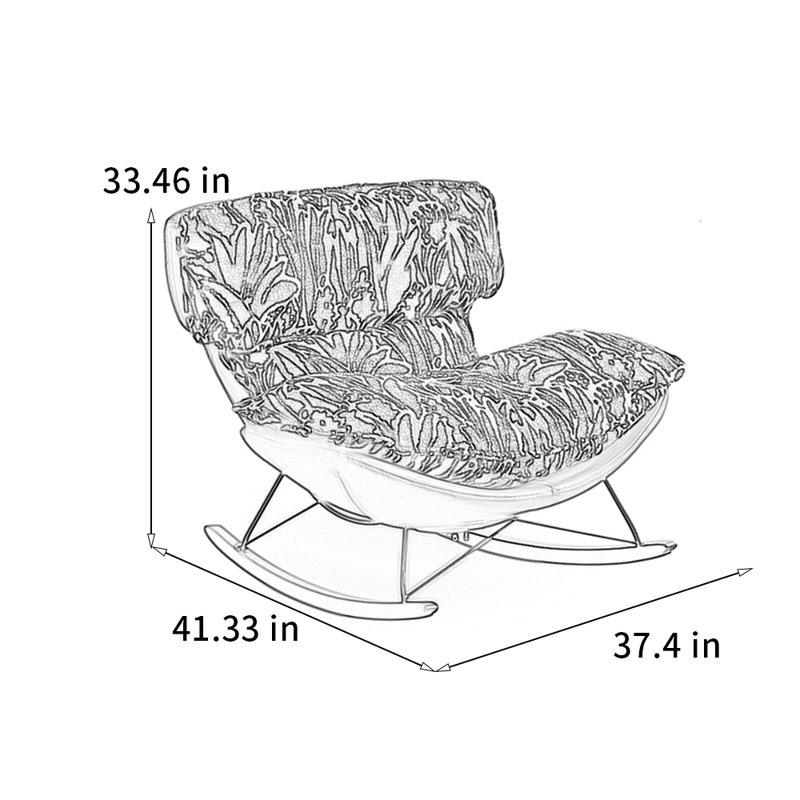 Chaise berçante en bois massif pour le confort humain, Noir / blanc