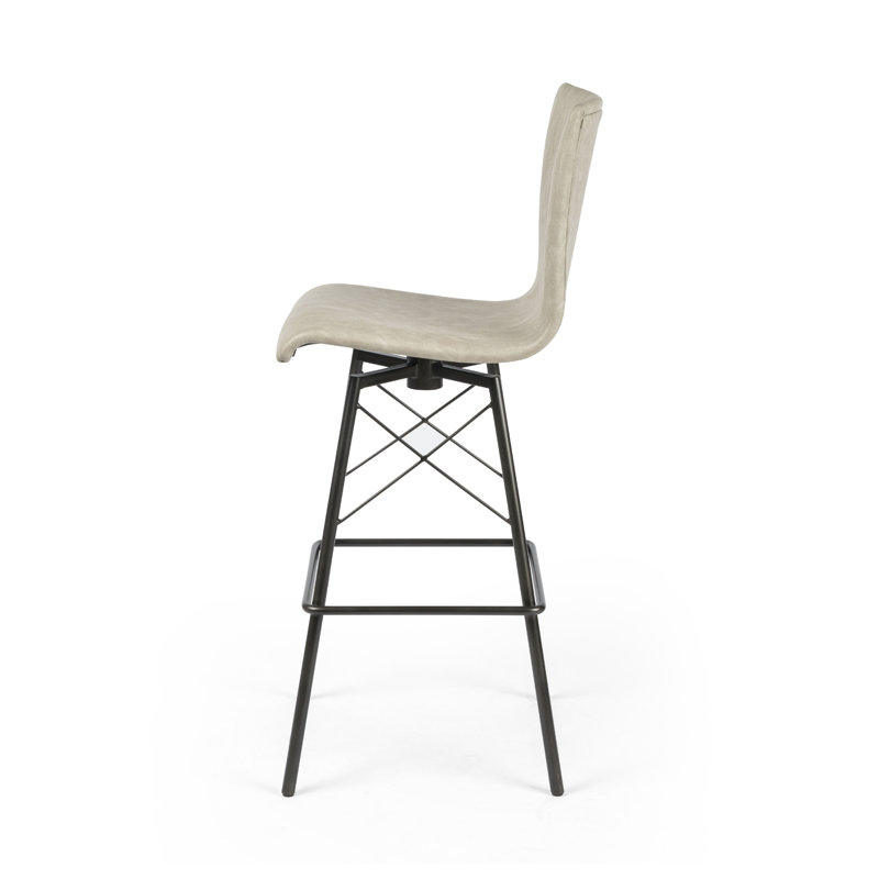 Diaw Swivel Upholstered Stool with Metal Frame, Sonoma Butterscotch Top Grain Leather, Bar Stool (30.25" Seat Height)