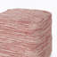 Pouf carré en coton, rouge et blanc