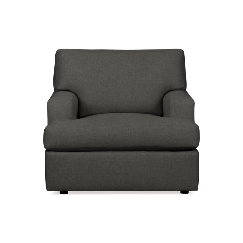 Fauteuil d'appoint Cleo, Lin texturé gris anthracite Zuma