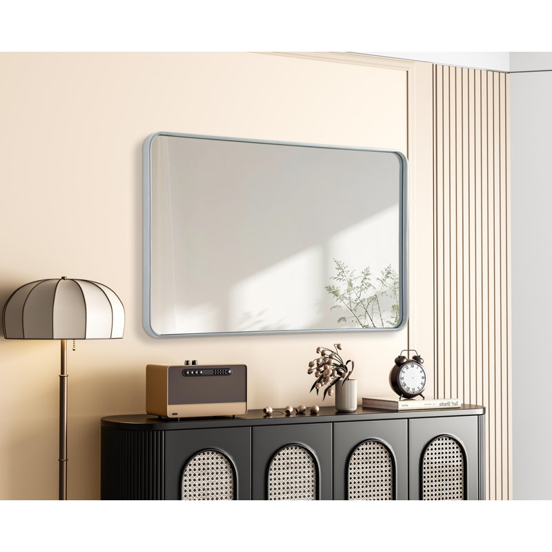 Erath Contour Metal Mirror, Silver, 48" x 30"