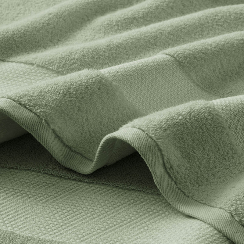Ensemble de 6 serviettes de bain en coton turc, vert, Vert