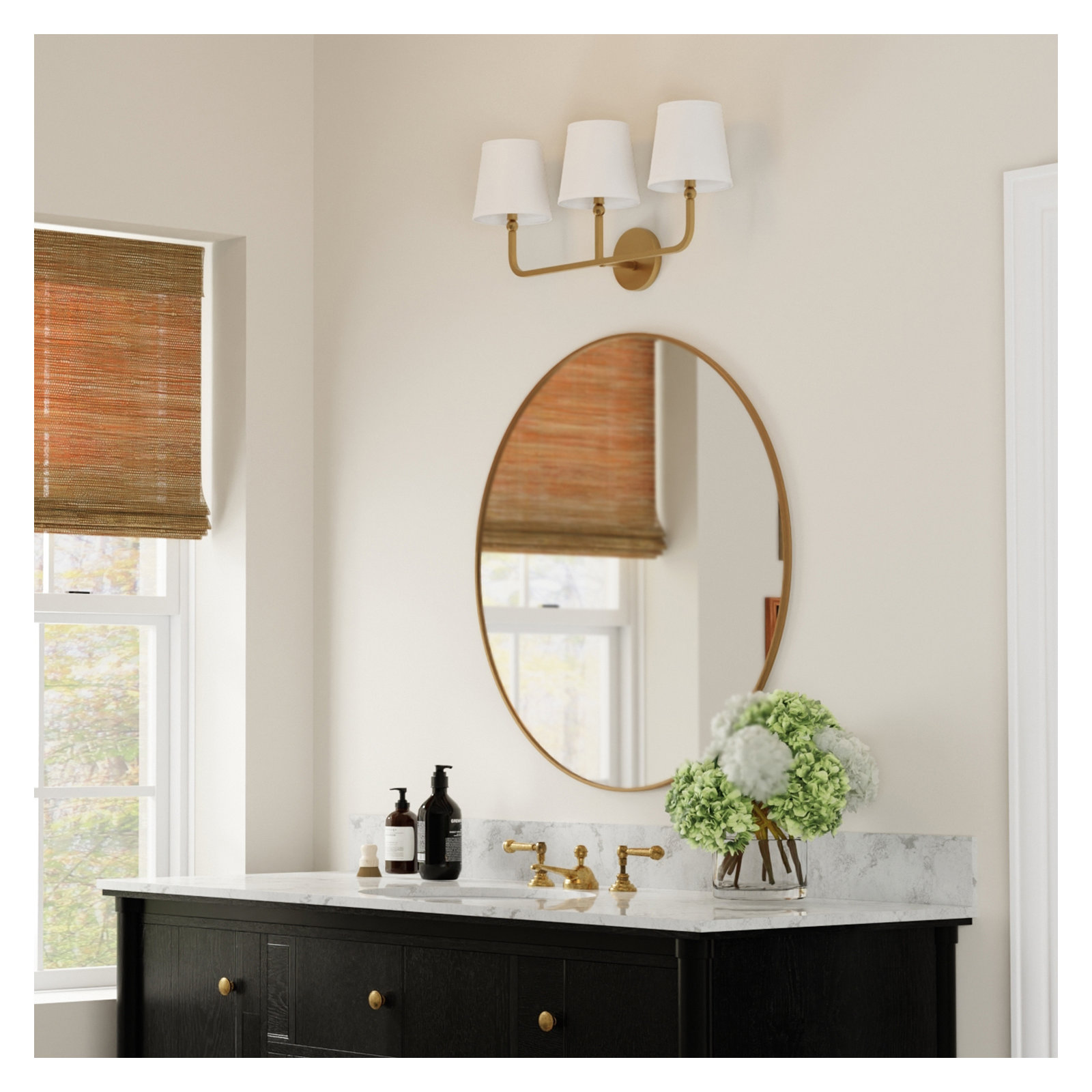 Climsland Dimmable Vanity Light, Aged Brass, 3