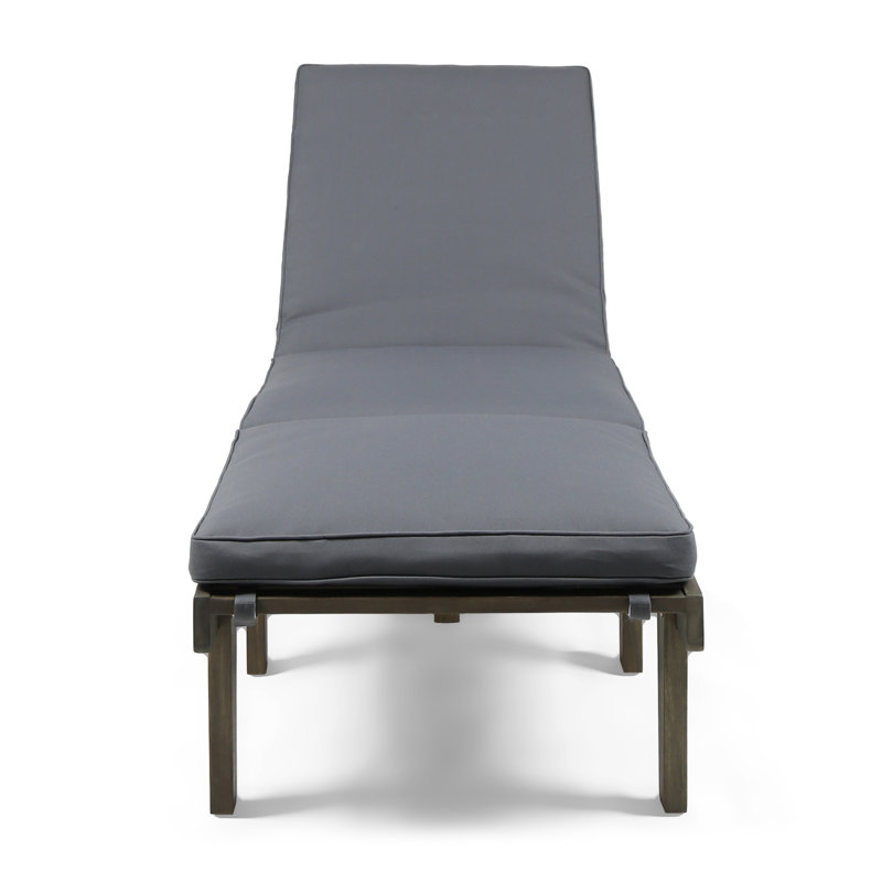 Fauteuil inclinable d'extérieur en bois avec coussin