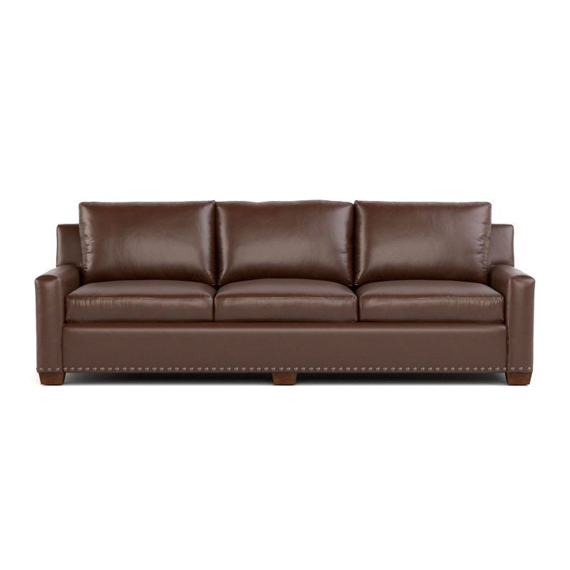 Durant Leather Sofa, 37" H x 101" W x 42" D