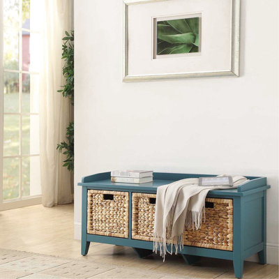 Banc 3 chambres dans la teinte sarcelle - beaucoup de rangement et 3 tiroirs en bois tendance, option d'espace