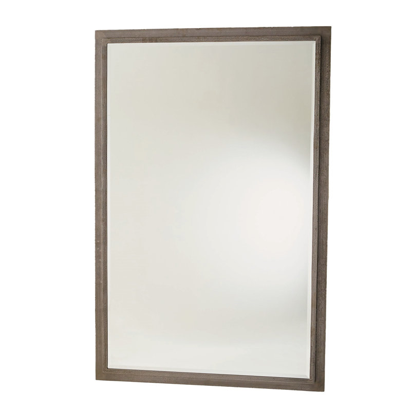 Laforge Natural Iron Finish Rectangular Wood Wall Mirror