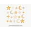 Boho Star And Moon Wall Decals, Set of 20 Peel and Stick Nursery Wall Stickers, Satin Finish Removable Kids Room Wall Art, 20"W x 20"H (50 x 50 cm)-1892704370