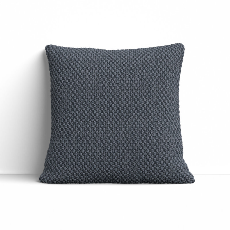 Saskia Cotton Throw Pillow Cover & Insert, Dark Gray