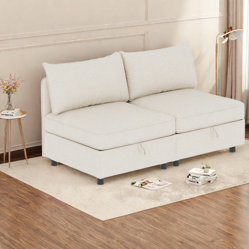 Canapés compacts en chenille moderne avec rangement pour petits espaces