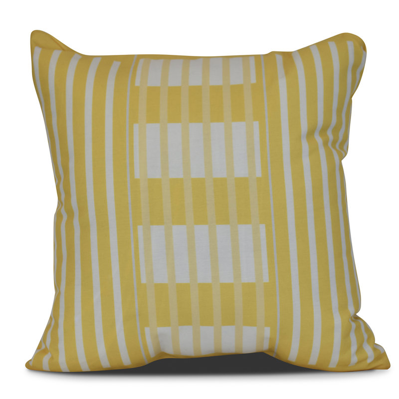Couverture d’oreiller carrée et insert pour la plage, 18 po x 18 po, Jaune