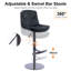 Tabouret de bar Bassilly, fauteuil de bar réglable en similicuir avec dossier moyen-374969772