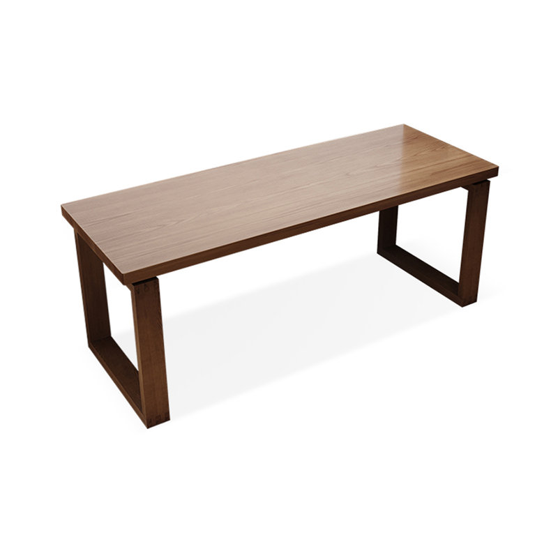 Tan Rectangular Solid Wood desk, 29.53" H x 62.99" W x 23.62" D