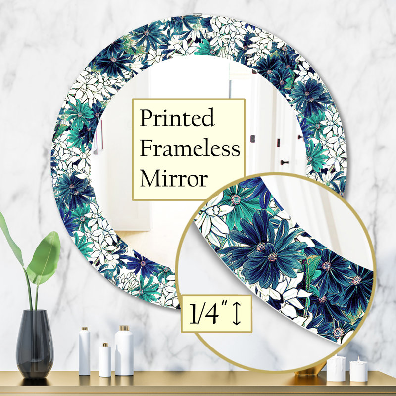 Miroir mural Flowers, H 31,5 po x l po