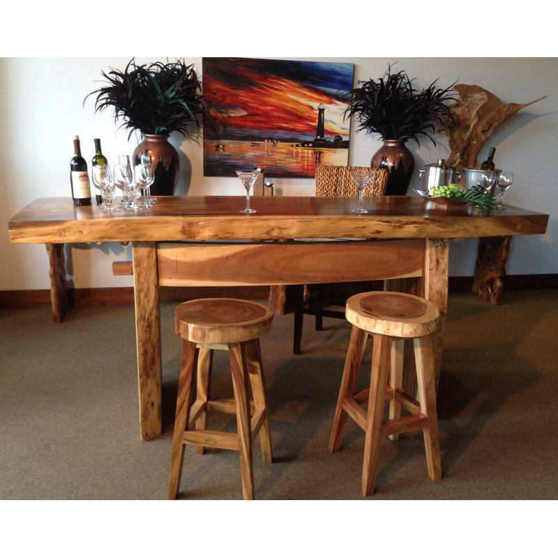 Bar de rassemblement en bois Burgar Suar, H 43 po x l 118 po x P 28 po