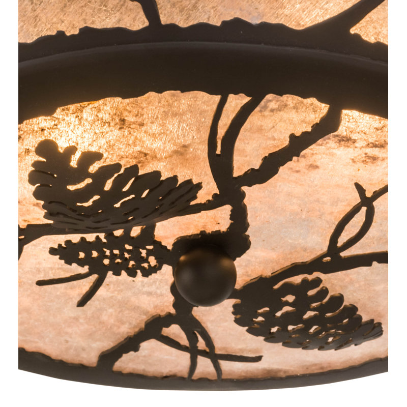 Plafonnier semi-encastré 2 lumières 16,5 po unique, H 9 po x l 16,5 po x P 16,5 po, Oil Rubbed Bronze