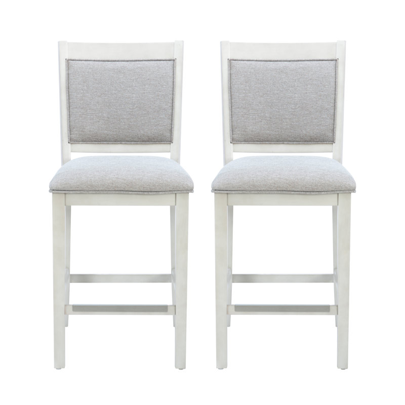 Nahumveer Solid Wood Upholstered Counter Stool