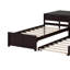 Lit plateforme simple en L avec lit gigogne, bureau et tiroirs-533527469