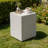14.2" Square Natural Travertine Stone End Table for Indoor/Outdoor-95802331