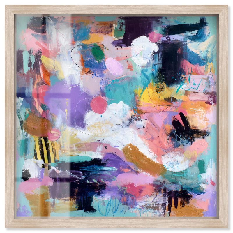 Décoration murale chromatique «Whirlwind I Shadowbox» par Art Remedy, cadre blond, 21 x 21, H 21 po x l 21 po, Cadre blond