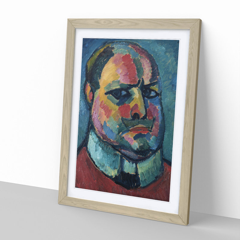 Portrait of Selbstbildnis by Alexej Von Jawlensky - Framed Print, Oak Framed, 65cm H x 48cm W x 2cm D