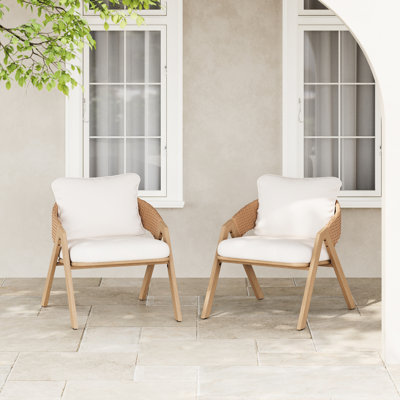 Chaise de patio pour 2 personnes avec structure résistante aux intempéries et à l'acier, coussins d'extérieur professionnels fabriqués en tissu aquatique, conception élégante pour les patios, couleur blanche, métal et tissu, largeur douce de 25,84 po